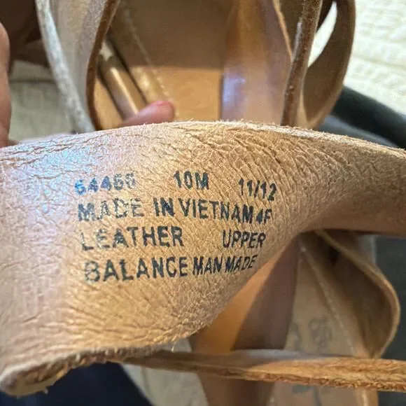 Clarks Indigo Amelia Drift Brown Wedge Jute Size 10 Sandals Espadrilles Boho - Picture 5 of 12